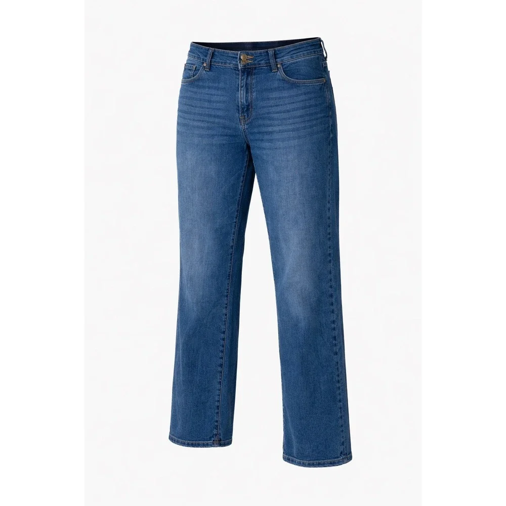 St Johns Bay Wide Leg Jeans Size 16 Stretch Elastic‎ Waist Comfort Denim